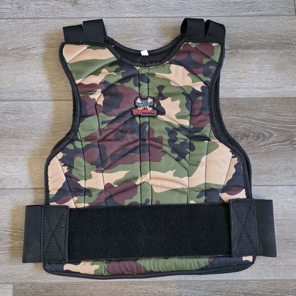 Maddog Camo Vest Padded Chest Protector Paintball Airsoft Adjustable M-L